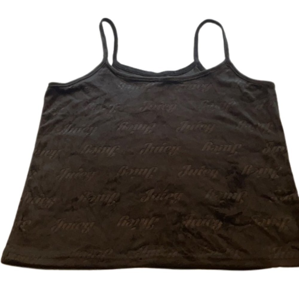 Juicy Couture black velvet velour tank top size large